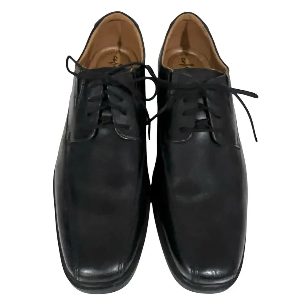 Clarks Tilden Walk Oxford Black Leather Size Mens 9.5M